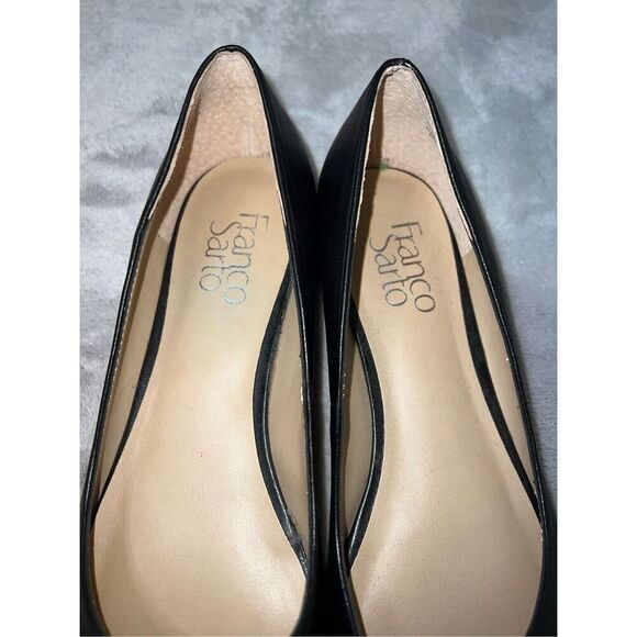 Women’s Black Leather Franco Sarto Pointed Ballet Flats US 7 EU 37 - Picture 9 of 9
